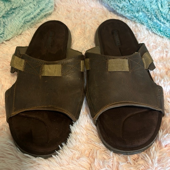 Merrel Leather Dark Earth Performance Hiking/Walking Sandal size 13 - Picture 1 of 7